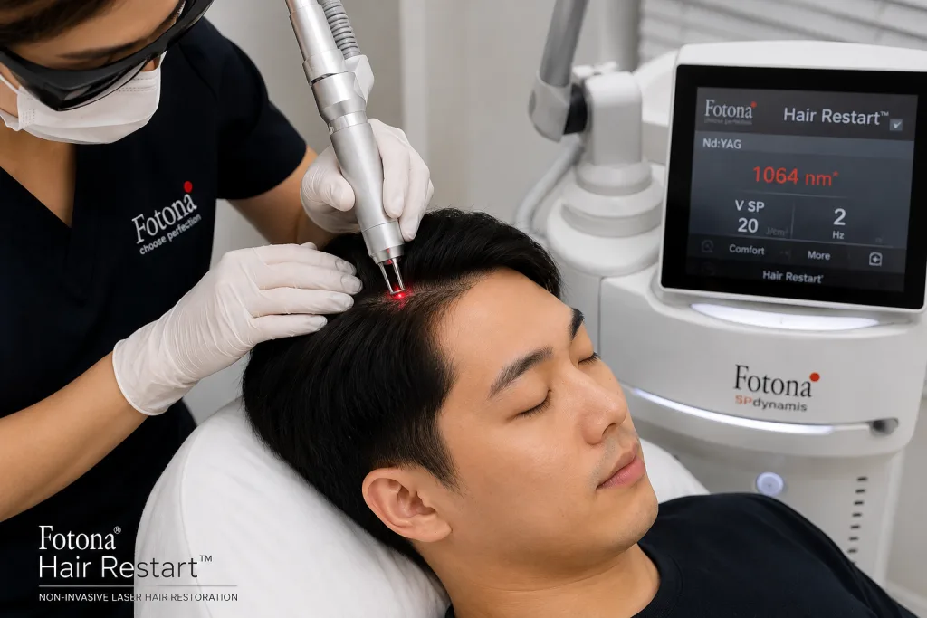 Fotona HAIRestart laser hair loss treatment at Verve Clinic, Petaling Jaya
